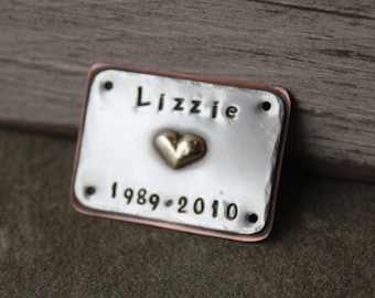 Pet Memorial - Name and Date plate only for Pet Memory Box and Urns