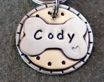 Dog tag - dog id tag - Dog Collar Tag - Pet ID Tag - dog lover gift- Bone dogTag - personalized dog tag- Custom Dog tag -doggonetags- Cody