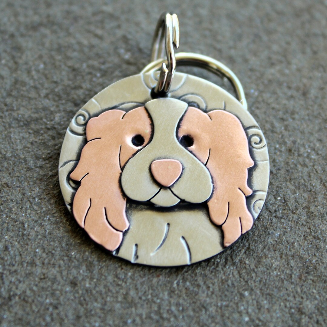 Dog Tag Dog ID Tag Pet Tag Custom Dog Tag Spaniel Dog Tag or Key Chain