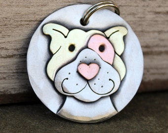 Dog Tag - Dog ID Tag - Pet Tag - Custom dog tag- Pitty dog tag or key chain