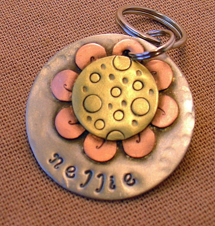 Custom dog tag- personalized mixed metal tag for your pet-  the Nellie