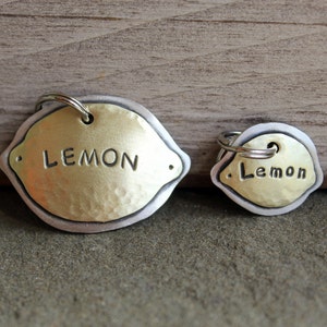 Custom Lemon Dog ID Tag, Pet ID Tag, Personalized Lemon ID Tag, Dog tag for Dogs image 2