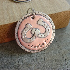 Double Horse Shoe - large mixed metal Pet ID Tag image 2