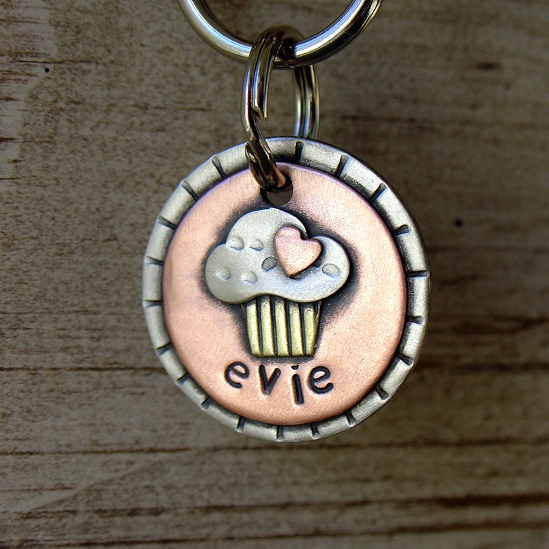 Pet ID tag Mini Cupcake for small dogs and cats image 1