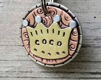 Small to Medium Dog ID Tag- CROWN pet id tag