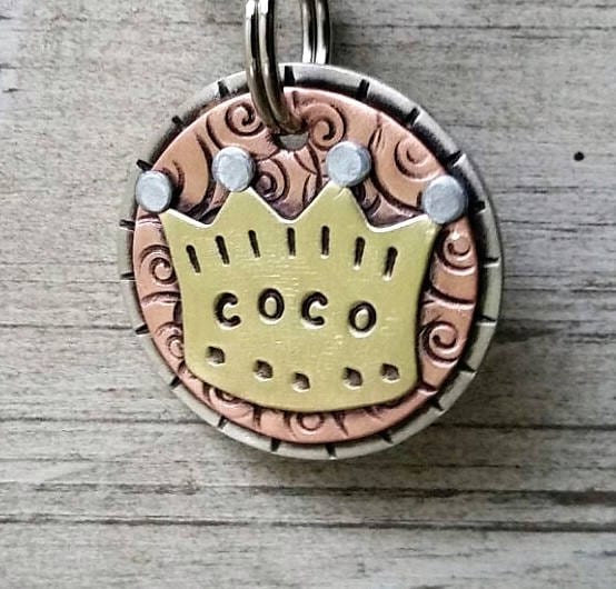 Small to Medium Dog ID Tag- CROWN pet id tag