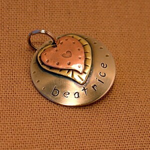 Small Dog ID Tag-Beatrice mixed metal pet i.d tag