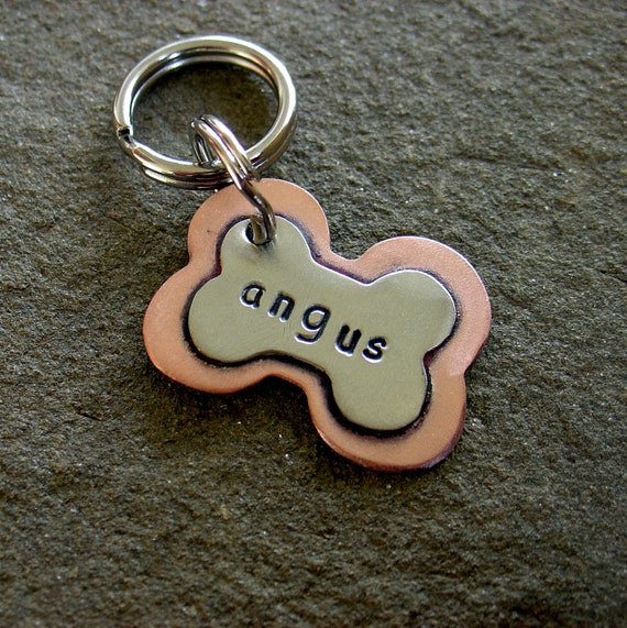 Bone Dog Id Tag for Small to Medium Dogs Pet Id Tag in Copper Etsy