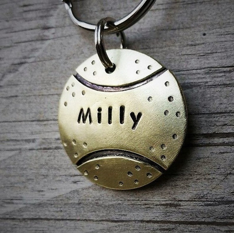 DOG TAG pet ID tag-pet tag-personalized dog tag-dog Id tag-pet tag-dog mom-dog tags-dog lover gift-handmade-doggonetags-tennis ball fetch image 1