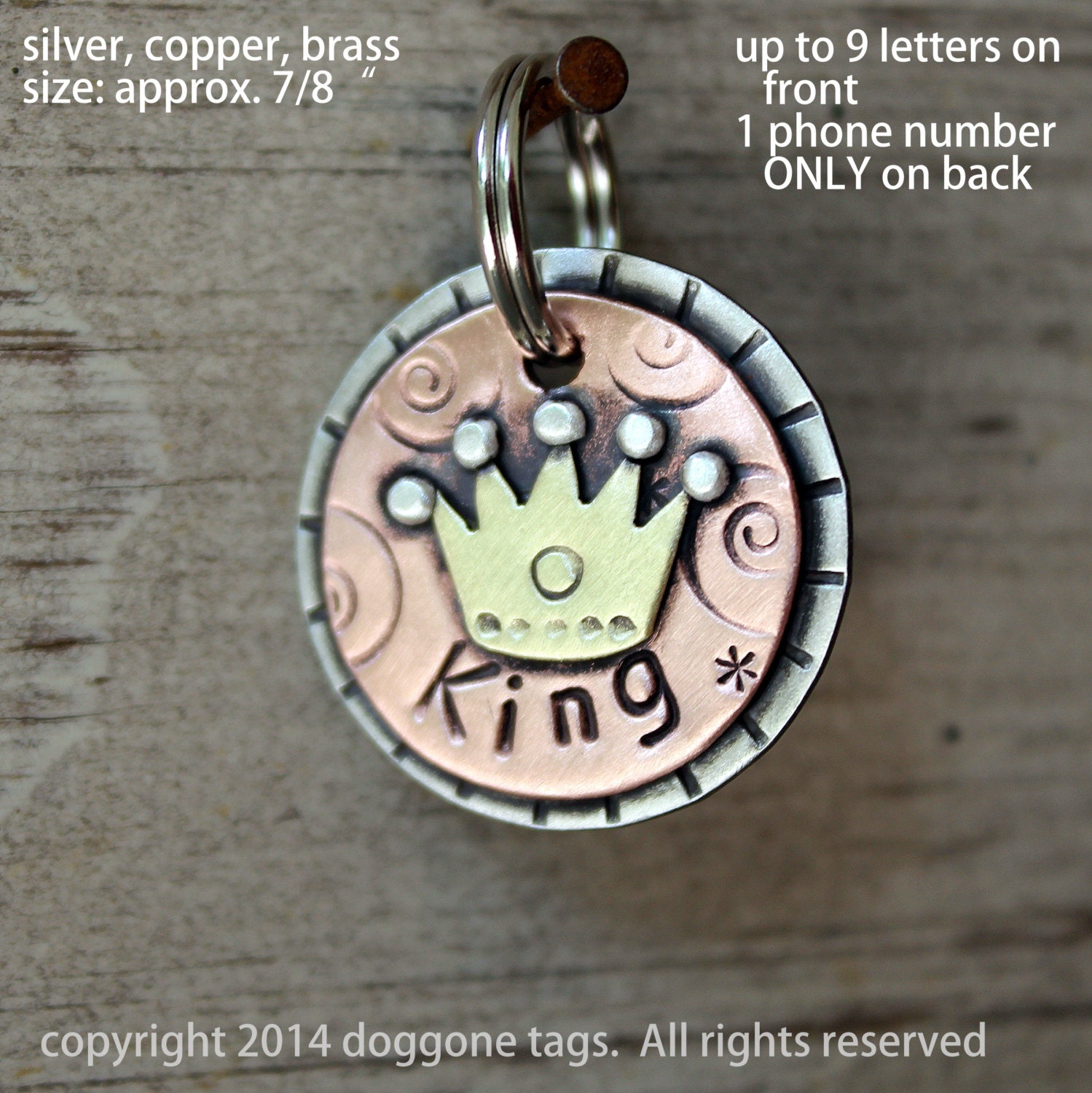 King crown shop dog tag