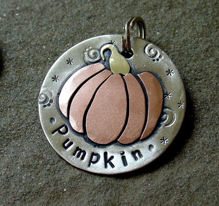 PET Id TAG- Custom Dog Tags-Dog ID tag- Personalized Dog Tag- Pumpkin…