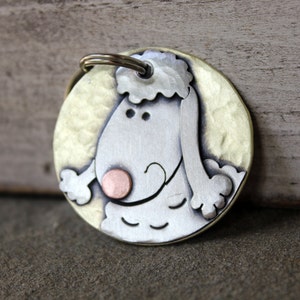 Poodle Dog Tag - Large Dog ID Tag -Personalized Poodle dog tag or key chain