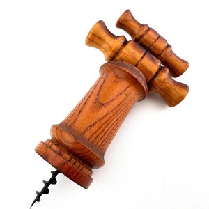 Wooden corkscrew, vintage Italian wine bottle opener