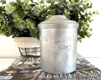Vintage Worcester Ware Kitchen Tins: Tea, Sugar, Rice - Shabby