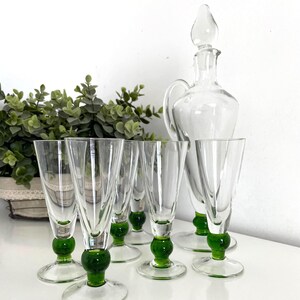 Set of six vintage glasses Made in Italy and a cruet