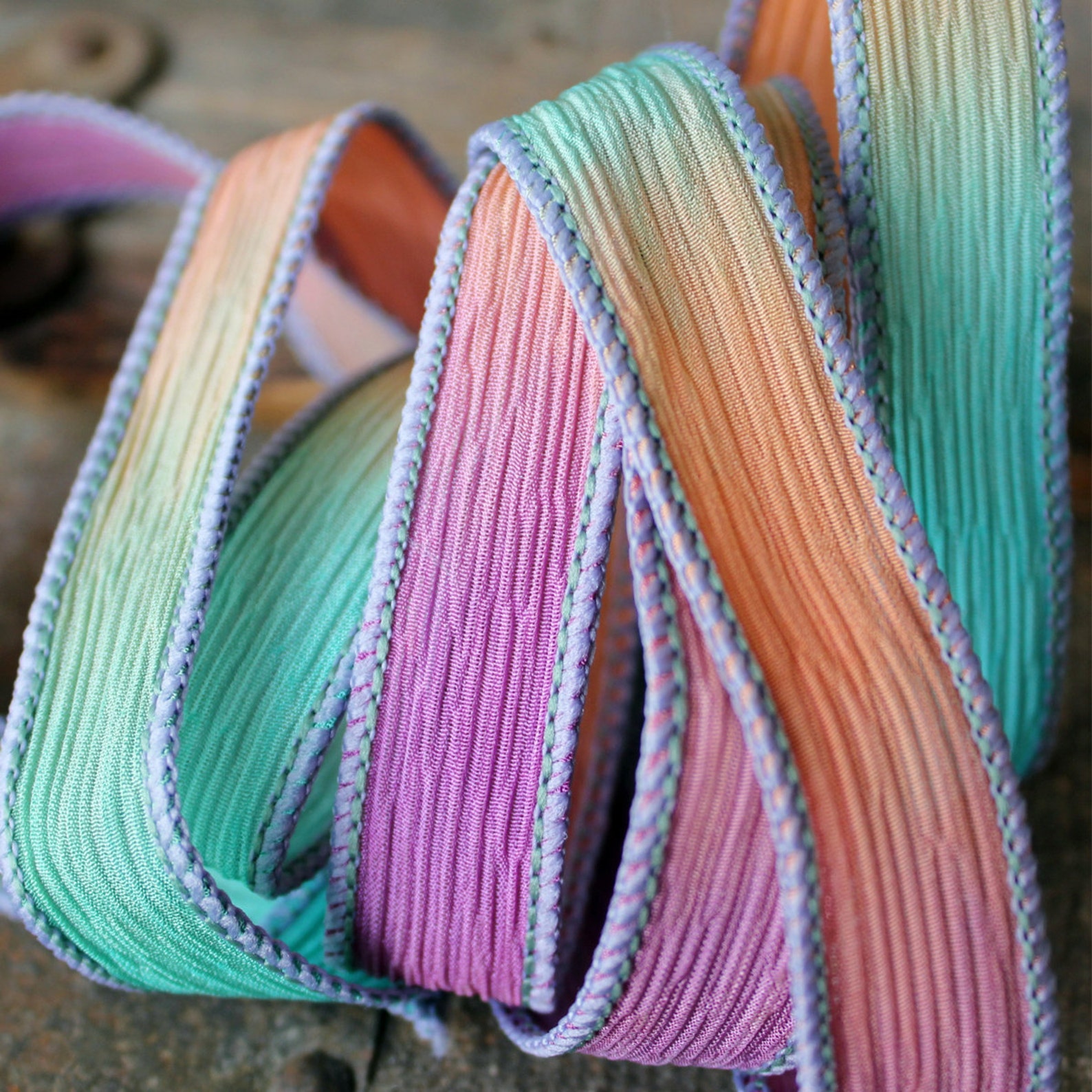 Extra Silk Ribbon Hand Dyed Silk Ribbon in 18 Colors Silk Etsy