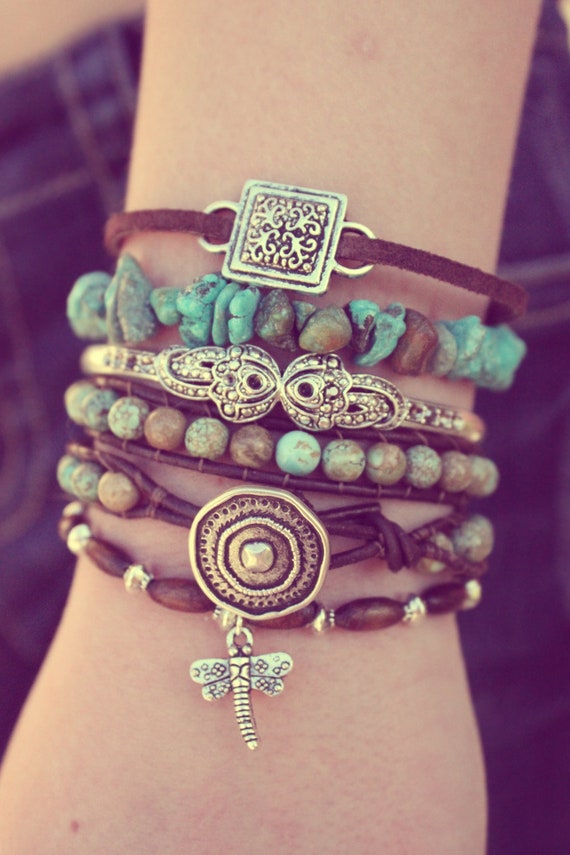 leather bracelet stack