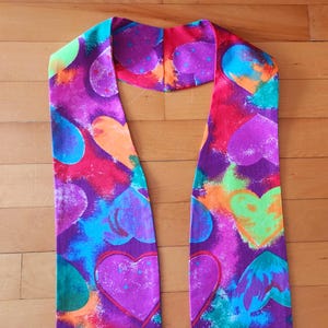 Vintage Fabric Heart Stole: Brightly Colored Wedding Officiant Scarf
