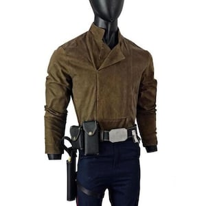 Star Wars Inspired Rebel Pilot Cosplay | Han Solo, Luke Bespin and Cassian Andor Style Outfit | 2-Piece Shirt & Pant Set with Holster