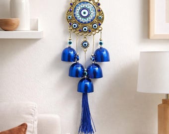 Windspiel Böses Auge | Schutz Wandbehang | Spirituelles Home Dekor