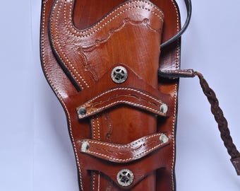 Western Soft Lined Leather Holster Fits Colt SAA Ruger Vaquero Uberti Cattleman Pietta EMF Traditions 1873 Taurus Deputy Revolver