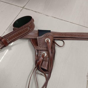 Leather The Duke Rig, John Wayne holster, SASS, CAS Cowboy action Cowboy Western Leather Cross Draw Fast Draw Holster Fits Colt SAA 1873