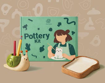 Kit de arcilla de secado al aire para adultos: cerámica en casa sin necesidad de horno, 2 kg de arcilla + pinturas + herramientas, kit de manualidades para principiantes.