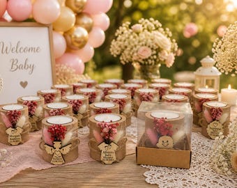 Baby Shower Candles, Baby Shower Favors for Guests, Personalized Candles, Party Favors Candles, Rustic Candle Favors, Baby Boy Favors
