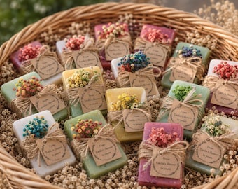 Personalized Vegan Mini Soap, Wedding Guest Gifts, Bridal Shower, Baby Shower, Baptism Favors