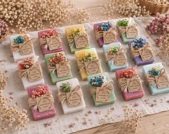 Personalized Vegan Mini Soap, Wedding Guest Gifts, Bridal Shower, Baby Shower, Baptism Favors