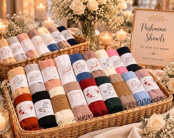 Pashmina Shawl Wedding Favors for Guests Pashminas in Bulk Bridal Shower Favors Shawls for Wedding Personalized Party Favors Bulk