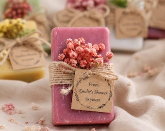 Personalized Vegan Mini Soaps, Bridal shower favors, Wedding guest gift idea, Baby shower favors, Baptism Favors, Personalized gifts