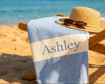 Lightweight Travel Towel, Personalized Turkish Towel, Quick Dry Beach Towel, Compact Summer Towel, Vacation Essential