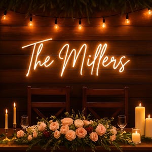 Wedding NEON SIGN for reception | Wedding Decorations | Neon Sign Wedding Decor, Wedding Gifts, Wedding Light Neon Name Sign Wedding, Decor