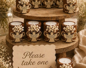 Funeral Favors for Guests, Custom Engraved Candles, Celebration of Life Favors, Memorial Candles, Funeral Keepsake, Personalized Candles