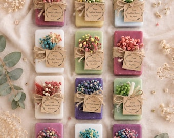 Personalized Vegan Mini Soaps, Bridal shower favors, Wedding guest gift idea, Baby shower favors, Baptism Favors, Personalized gifts