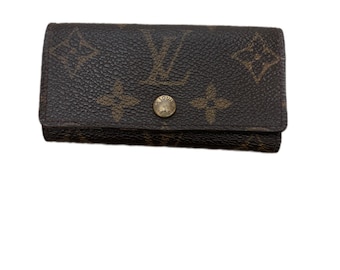 Authentische Louis Vuitton Monogram Canvas Leder Schlüssel Tasche / 4 Schlüssel Etui / Geninue Leder LV Schlüsseletui Brieftasche