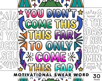 Swear Word Coloring Book 30 Printable Pages Adult Motivational Quotes PDF
