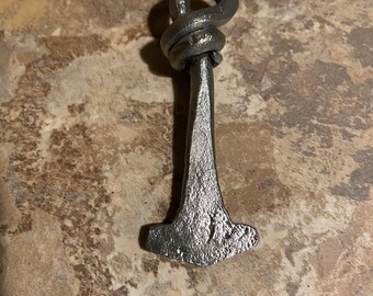 NEW Tall Knotted Iron Mjollnir Amulet (Norse pagan heathen Viking Germanic)