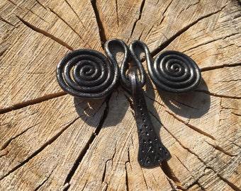 Celtic/Nordic Iron Age Inspired Axe/Spiral Amulet (Celtic Iron Age Bronze Age Celt Nordic Bronze Age Axe Culture Pagan)