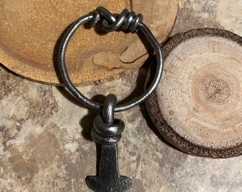Knotted Ring Iron Mjolnir Amulet (mjöllnir mjölnir viking pagan norse heathen asatru)