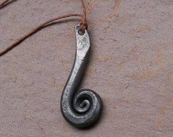 Norse Coiled Serpent Amulet (Hand Forged Iron)