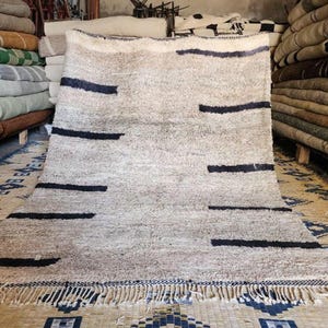Beige Striped Moroccan rug, Rugs for Living room, Custom handmade rug, Wool Berber rug, Beni ourain rug, Moroccan rug 10x14, moroccan carpet