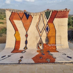 Custom Orange Moroccan Rug, Handmade Berber Shag Rug