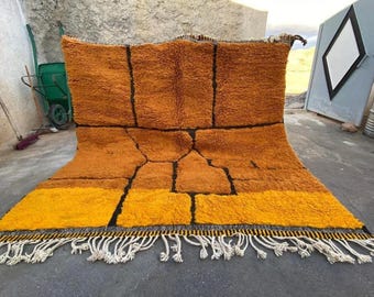 Terracotta Moroccan Rug – Handmade Wool Berber Carpet, Custom Size