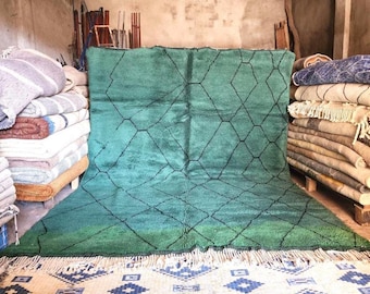 Handmade Beni Ourain Wool Rug: Berber Moroccan Rug, Custom Size 8x10