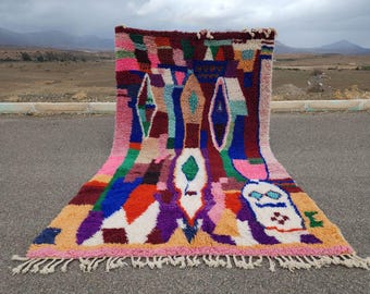 Alfombra Boujaad marroquí rosa de 8x10 – Alfombra bereber de lana hecha a mano