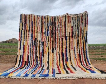 Custom Moroccan Berber Rug: Colorful Handwoven Wool Carpet