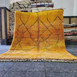 Custom Moroccan Rug Orange, Handmade Morrocan Rug,Beni Ourain Rug, Shaggy Rug, Berber Rug, Bohemian Style rug for living room.