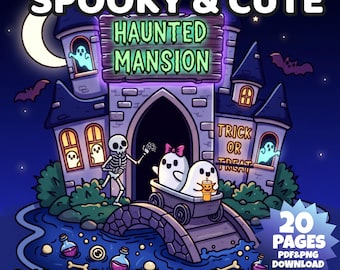 Spooky Halloween Coloring Pages, 20 Printable Designs (PDF